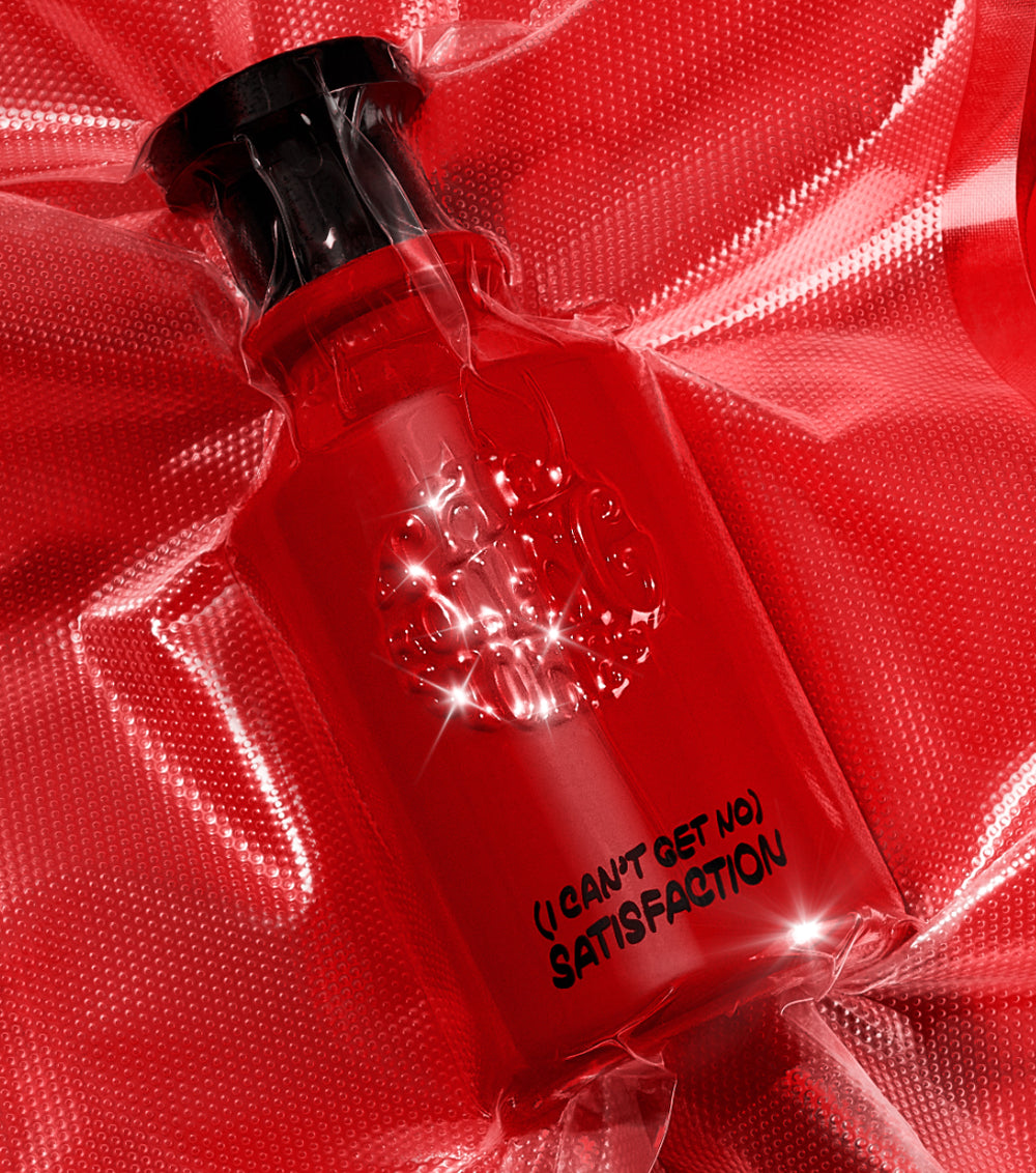 satisfaction fragrance red bottle